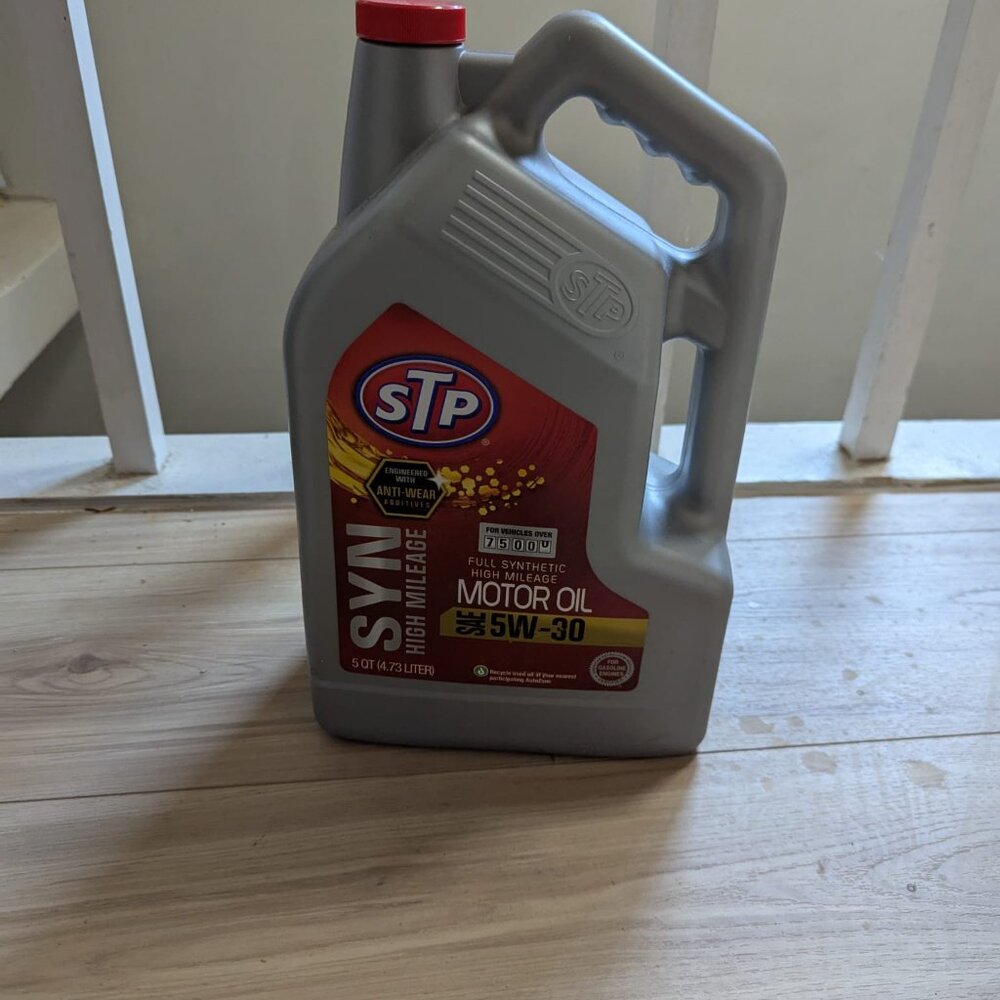STP High Mileage Full Synthetic Engine Oil 5W-30 – 5 Quart Partial Use